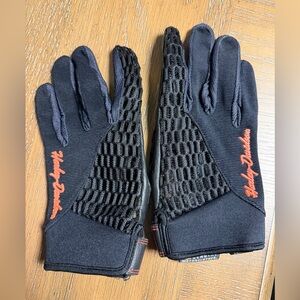 Harley-Davidson Black Gloves Orange Mesh Small